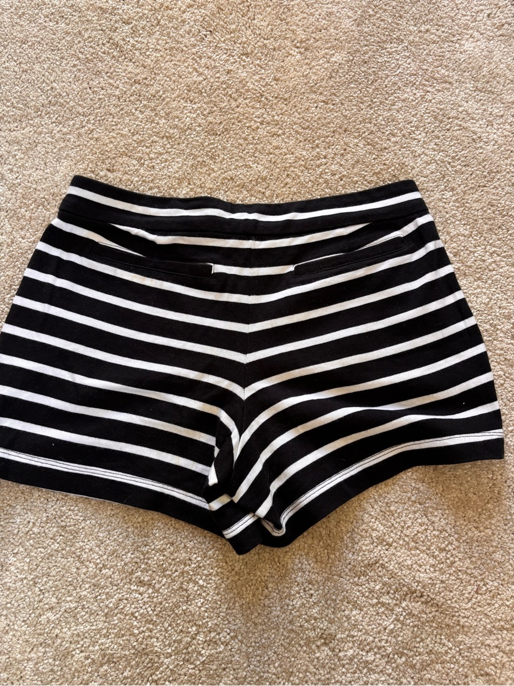 Gap Black White Striped Shorts Size 0 Nautical Stretch Casual Summer - Picture 4 of 5